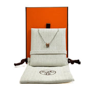 Hermes Mini H Pop Necklace Brown Silver - Jiaxyk